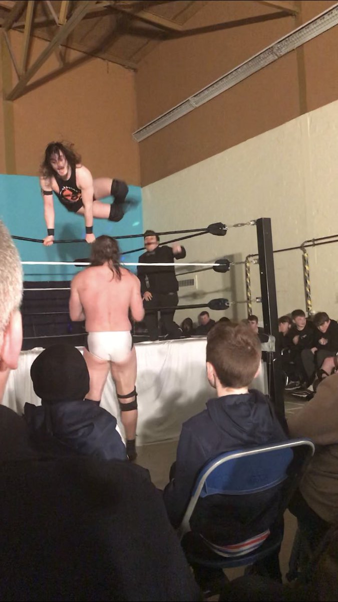 Greyingbeard79's tweet photo. Watching @mikey__whiplash &amp; @LewisCEGirvan  tonight @RespectWPro Lochwinnoch doing what they do best.  No matter the company, no matter the setting just great wrestling and entertainment 👏🏼👏🏼👏🏼 https://t.co/Son78gXfIq