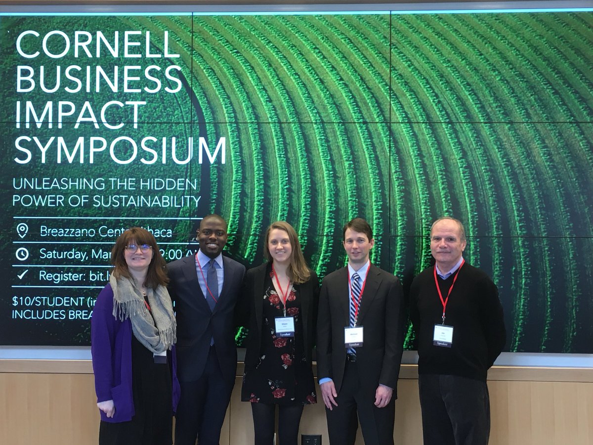 CornellSGE's tweet photo. Thank you #CBIS2018 sponsors for supporting our #Sustainability symposium @Corning @emmysorganics @CornellECO @netimpact #CornellMBA https://t.co/CKLfJncfIe