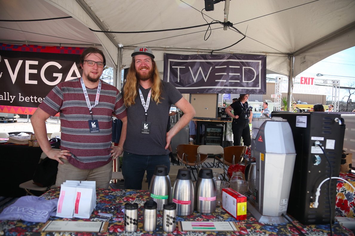 sprudge's tweet image. Dallas + Austin heroes of I-35 @tweedcoffee are brewing up delicious coffees at @sxsw from Ecuador, Burundi, and Peru—check out our coverage of their pop-up at #roastersvillage #sxsw2018 sprudgelive.com/day-one-at-the…