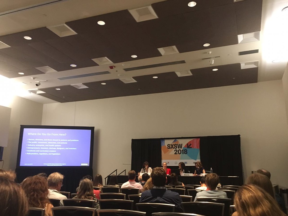 kriscroes's tweet photo. Hacking, Making &amp; Disrupting Health: to improve patient experience and accelerate innovation in healthcare, healthcare providers and startups should collaborate more with nurses as they are the closest to patients @Microsoft @Northeastern @singularityu #SXSW2018 #HealthTech https://t.co/McA7I4w1xV