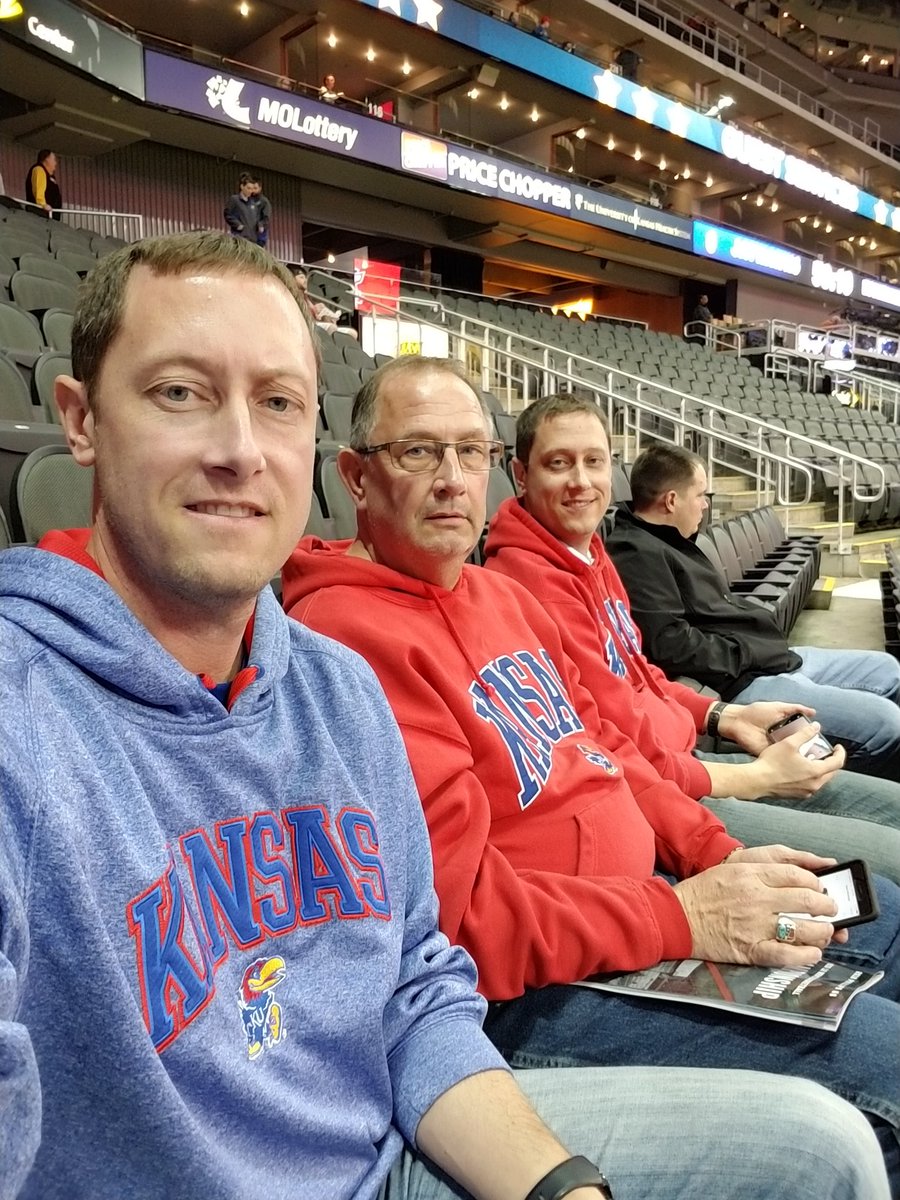 tyapplegate's tweet image. Dad, brother, and I at BigXII Championship. #RockChalk #14straight