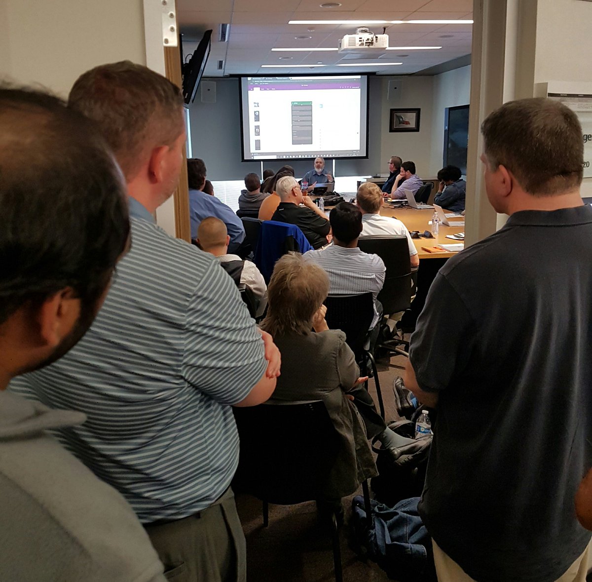 Powerthon's tweet photo. We cant get enough of @ChrisKoenig showing how to build codeless solutions with @PowerApps & @MicrosoftFlow #D365Dallas #dynamicssaturday #MSdyn365 https://t.co/8QZReB6wsO