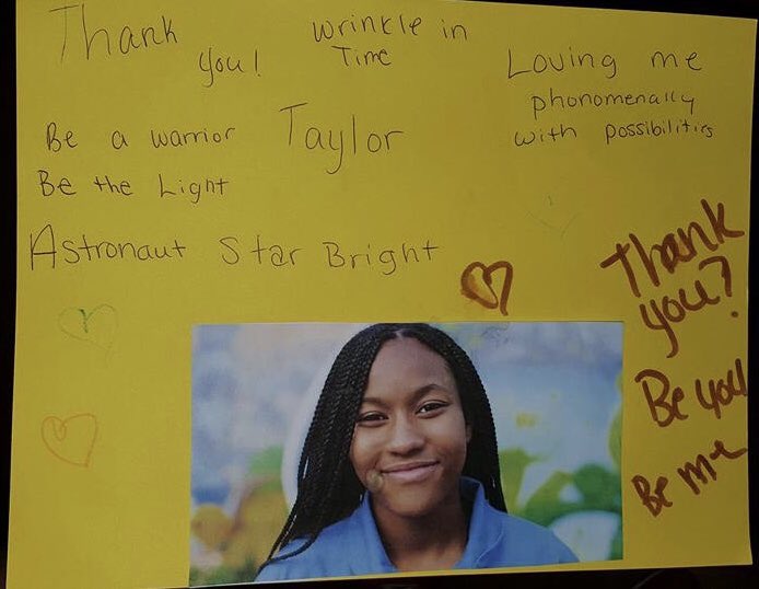 astrostarbright's tweet photo. These THANK YOUs also go to @jjabrams @Oprah @FredTJoseph @ChelseaClinton @ChrisPineNetwrk @SarahRiggsAmico and @ava many others who helped me so girls/boys could see @WrinkleInTime! @Disney #WrinkleInTimeChallenge accepted https://t.co/KEubSiUbs5