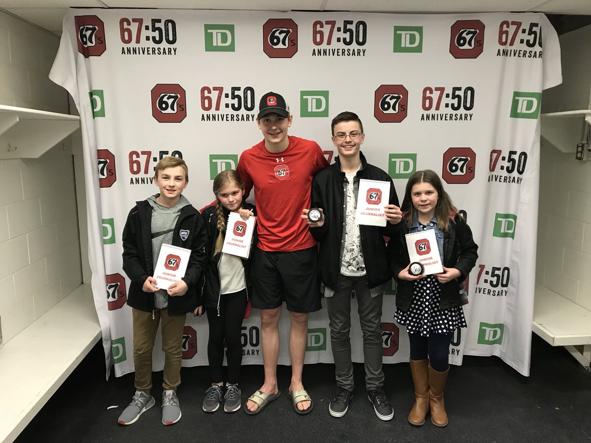 GdotAmiel's tweet photo. Today @Ottawa67sHockey media team member @chrishofley, hosted 4 junior journalists as part of the #50for50 Campaign! They got all-access to TV and Radio broadcasters and will be presenting their game stories on our website Tuesday! #67sCommunity https://t.co/vSRbZzia1W