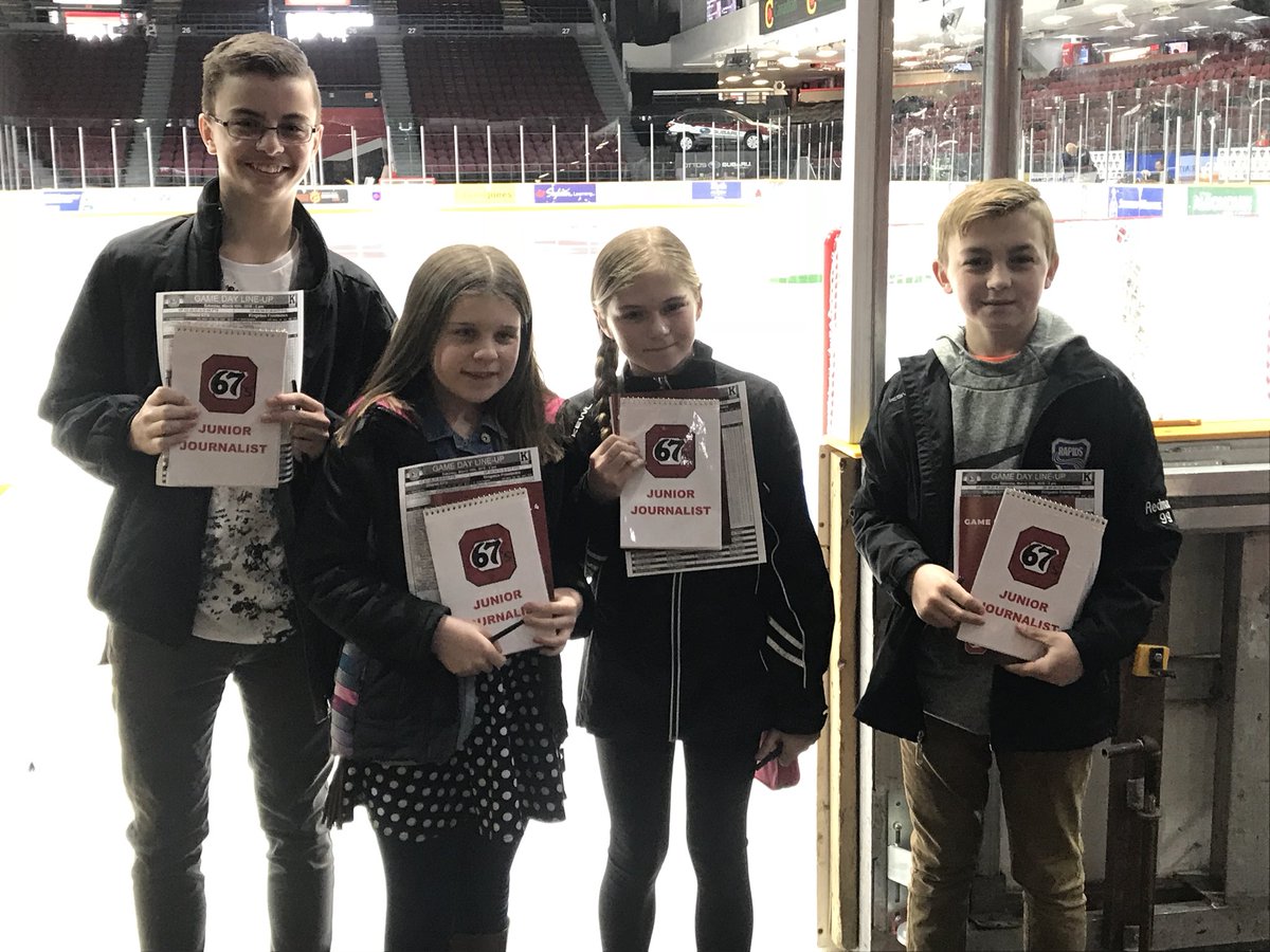 GdotAmiel's tweet photo. Today @Ottawa67sHockey media team member @chrishofley, hosted 4 junior journalists as part of the #50for50 Campaign! They got all-access to TV and Radio broadcasters and will be presenting their game stories on our website Tuesday! #67sCommunity https://t.co/vSRbZzia1W