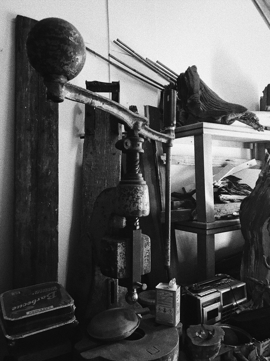 When you’re in the workshop of a wood sculptor, there’s always something to photograph.