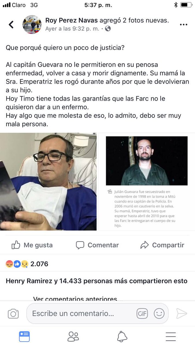 ThaniaVegaP's tweet photo. Me impacta este mensaje.  Volvemos al tema sin justicia no hay paz ! Duele el alma indigna la manera como gobierno Santos atropelló el pais . Mañana podemos enderezar el rumbo. Vote a conciencia ! Vote por el partido de la esperanza @CeDemocratico #Vote48! https://t.co/qTavacQZKw