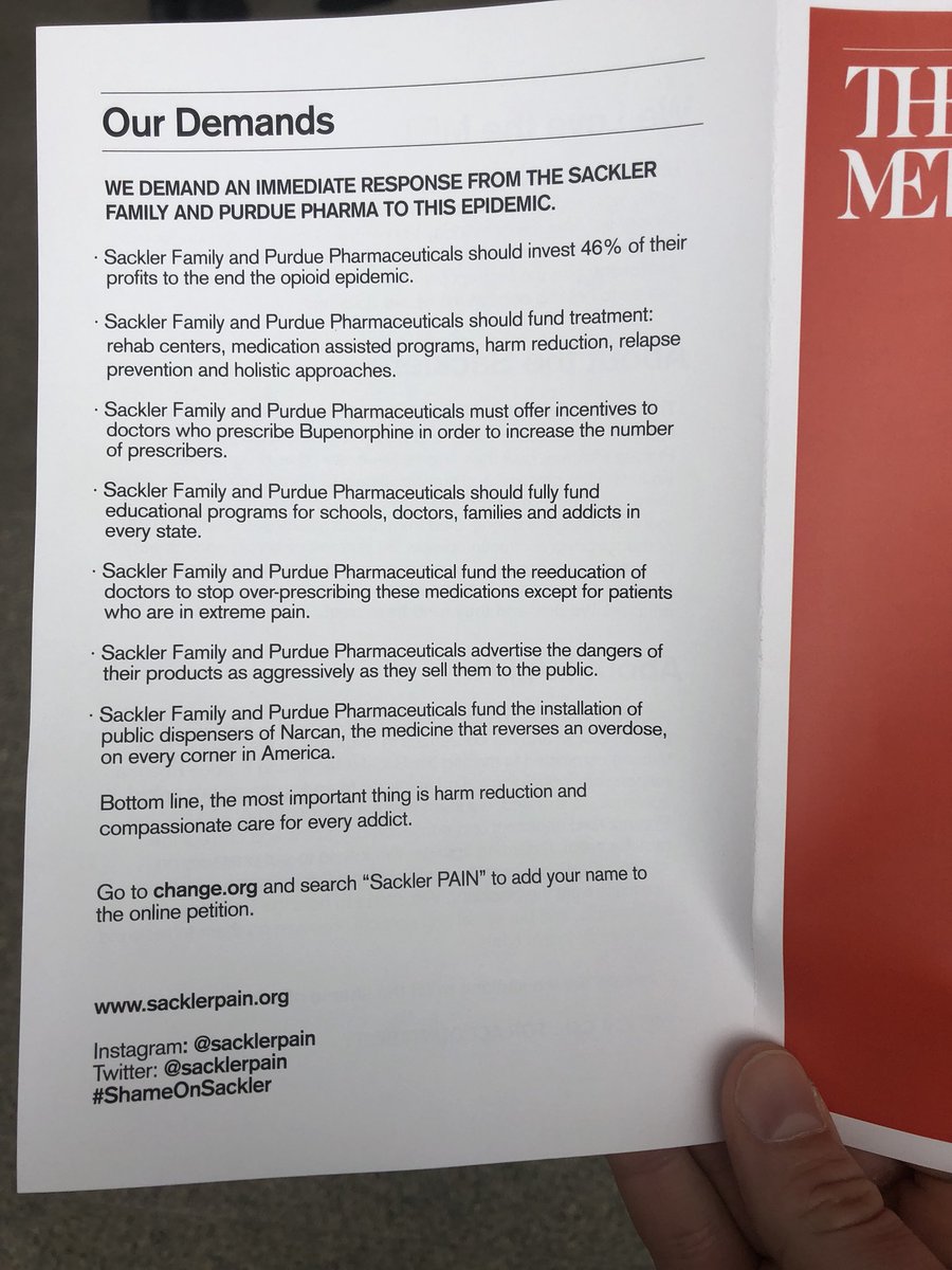AndrewRusseth's tweet photo. The pamphlet handed out by protestors at the Met today https://t.co/c2iYAgRYvi