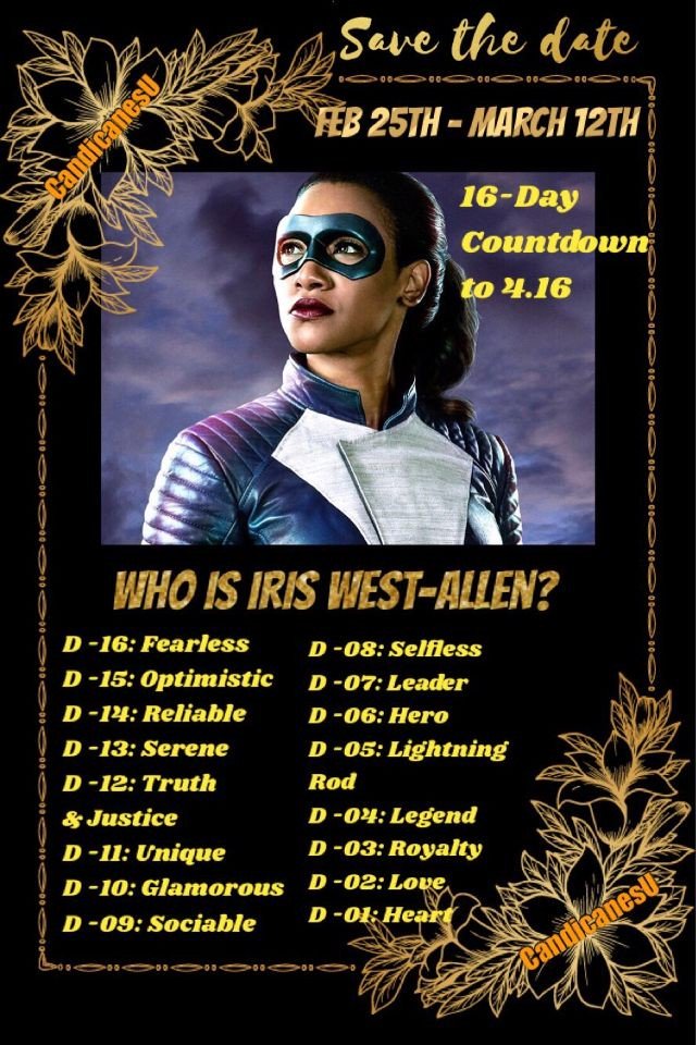 CandicanesU's tweet photo. 4x16 IS SOOO CLOSE😲🏃🏾‍♀️⚡🏃🏾‍♀️

COUNTDOWN TO March 13th!

WHO IS IRIS WEST-ALLEN?

Day-3 Sat March 10: ROYALTY👑⚡ 

Queen of #TheFlash &amp; Matriarch of a Dynasty of Speedsters 😎👑

#RunIrisRun
#IrisWestAllen
#DCComicsRoyalty #DCComicsLegend
#FlashMatriarch 
#AceReporter https://t.co/bD0gM0LRUx