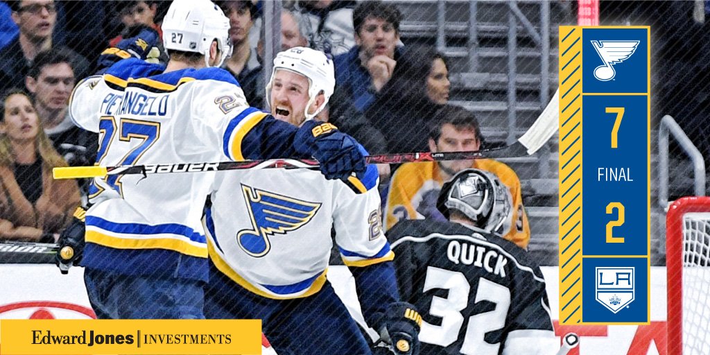 StLouisBlues's tweet photo. BLUES WIN!!!! Seven different #stlblues score as the team earns a big win in LA. #AllTogetherNowSTL https://t.co/cWlHAogI33