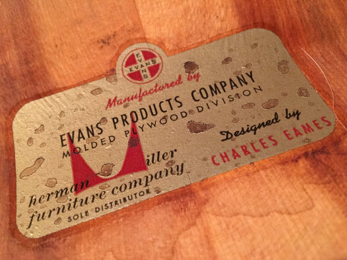 modernism101's tweet image. Label Whore: Molded Plywood Division. #HermanMiller #CharlesEames #SoleDistributor #ShreveportModern
