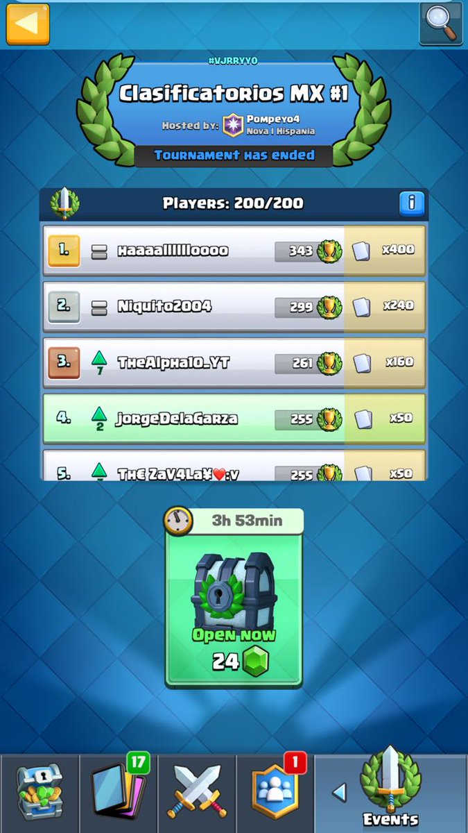 Nuestro Jugador @JorgeDlg999 Estará Jugando Los Brackets Para Entrar a La <a href="/SeleccionCRmx/">Team México CR</a> 

Todos Apoyenlo Para Que Sepa Que Tiene Aguante Desde El Equipo 💗

Imagen De Cuando Paso La Primera Fase 👇

<a href="/eClasher_News/">eClasher News</a> @AyudasDirKa 
@AyudasFranK @ayudas_iknox 

#GoChampions 💪