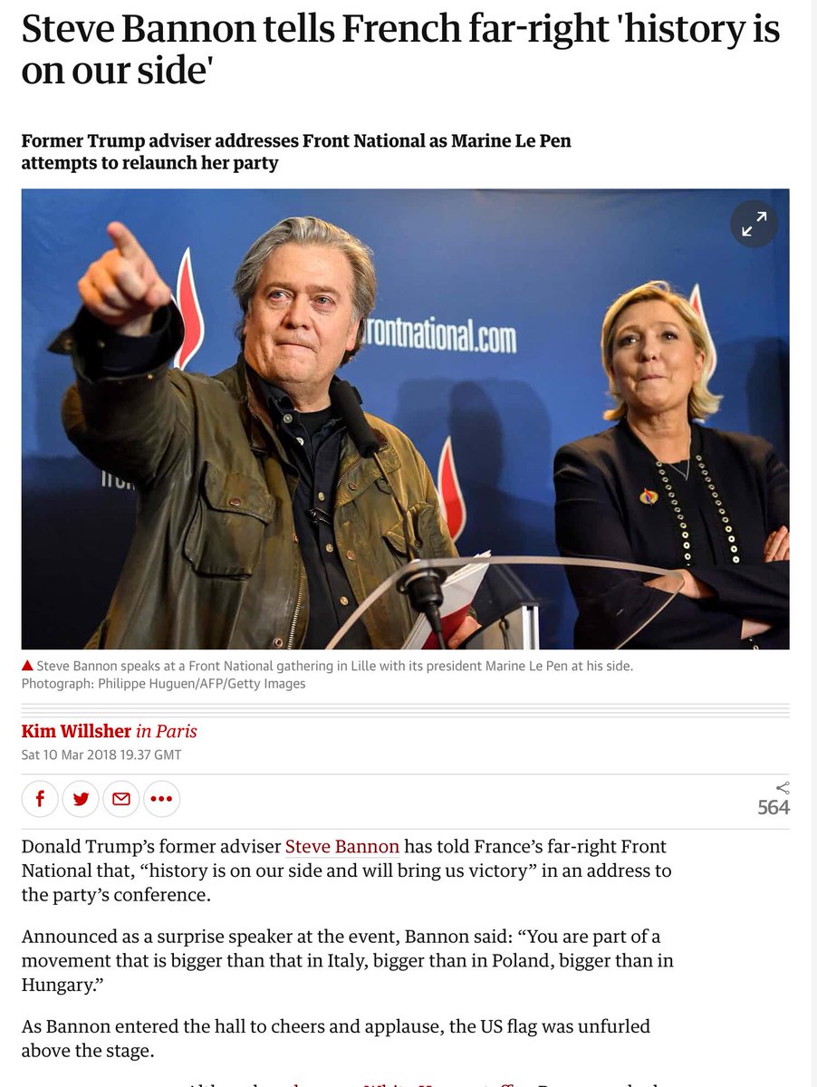 Graftacus's tweet photo. @realDonaldTrump Your old Boss #Presidentbannon is addressing this matter for you in France at the moment........ I think
Good to see that you guys have kissed & made up now
#RacistsReunited
#Sloppysteve & #FattytRump
#BadgeofDishonour https://t.co/gDYCM4a3VD