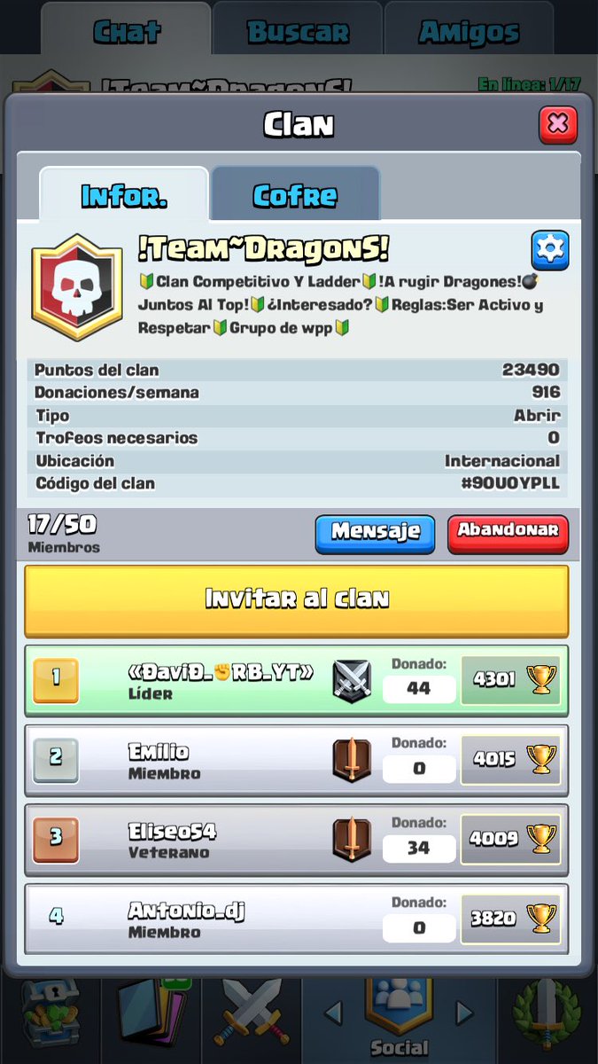 David16537167's tweet photo. Va creciendo la familia 💪reclutó Jugadores con experiencia en el competitivo y ladder 💪Juntos al Top! Seremos más que un clan una familia Somos más fuertes juntos🔰MD!!Solo gente humilde y responsable 💪🐲!A Rugir dragones!🐲 https://t.co/uJoDw047qw
