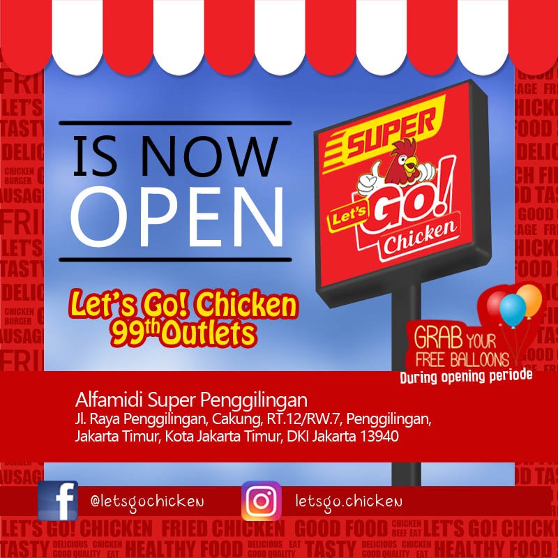 letsgochickenid's tweet photo. Super Let's Go Chicken, hadir menyapa warga Penggilingan. Kali ini, kamu bisa makan di tempat, loh.
#letsgochicken https://t.co/gVI94ZmGXg
