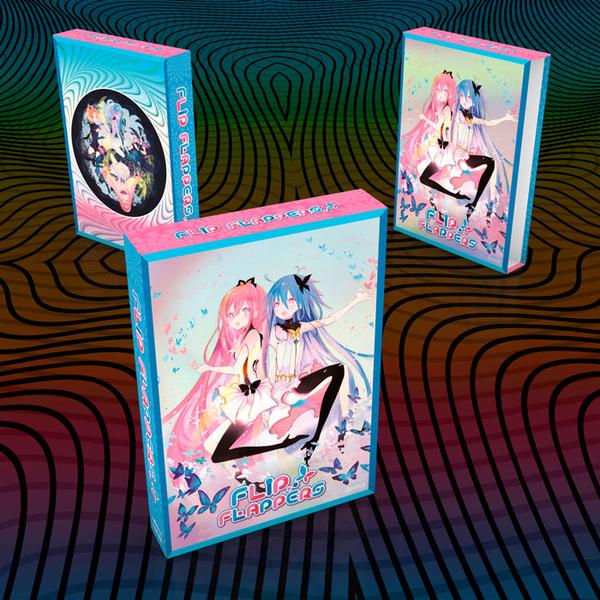 Anyone else feel that the faces on the Flip Flappers box set are really washed out? Its like their printer ran out of toner, especially compared to the advertisement images. Also a little awkward how small the book is compared to the box. <a href="/SentaiFilmworks/">Sentai 💚</a> #FlipFlappers