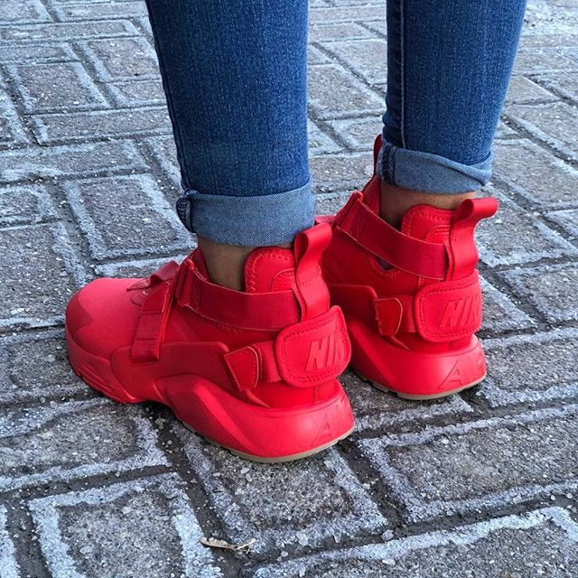 red huarache outfit
