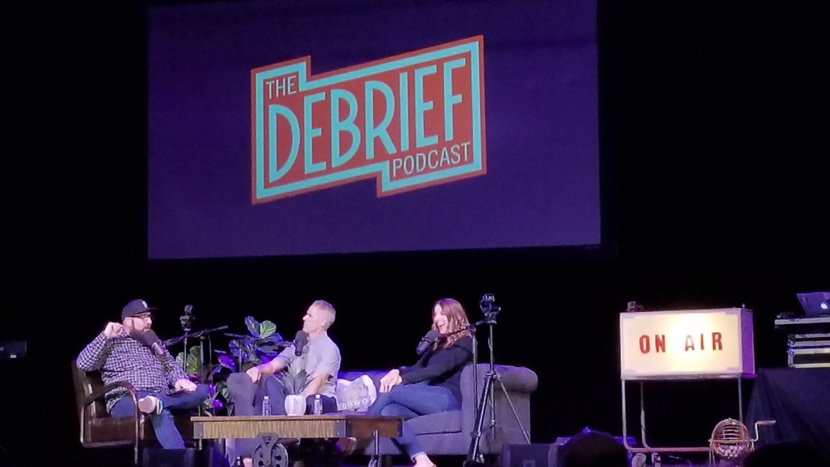Greg_Greg_'s tweet photo. At #debrieflive:
@PastorMattBrown: "Boys are easy to raise until they hit puberty."
Me to my wife: "Then our two-year old is hitting puberty."
#sandalschurch @TheDebriefShow @sandalschurch https://t.co/Ys6P3U6HGt