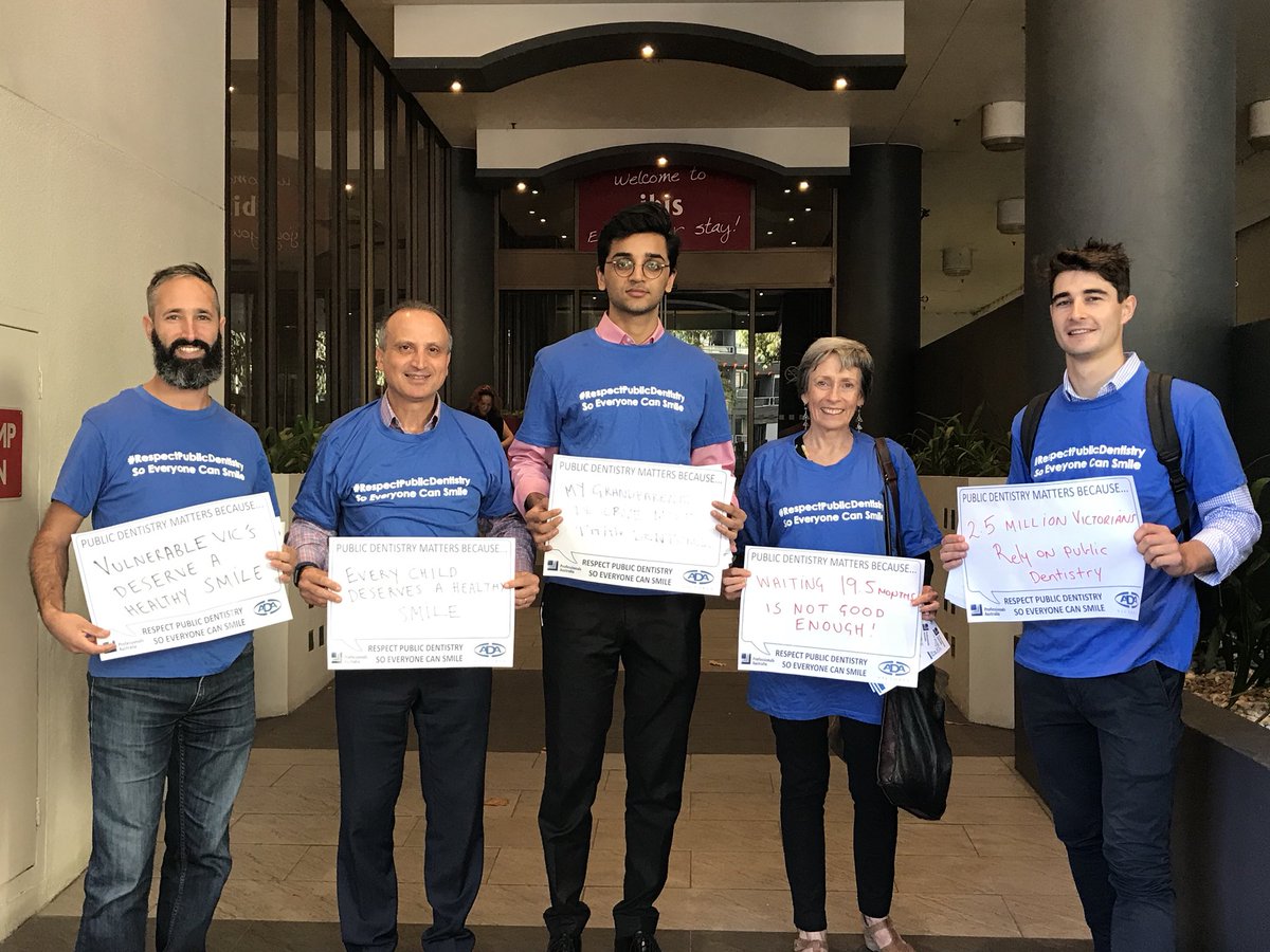 adavbceo's tweet photo. Victorian public sector dentists calling for increased funding &amp; a more sustainable system - 19mths too long to wait for care. Our dentists paid 40% less than other states - recruitment/retention huge problem leading to inequitable health outcomes.
#RespectPublicDentistry #ADAVB https://t.co/hFWJ4TGvJl