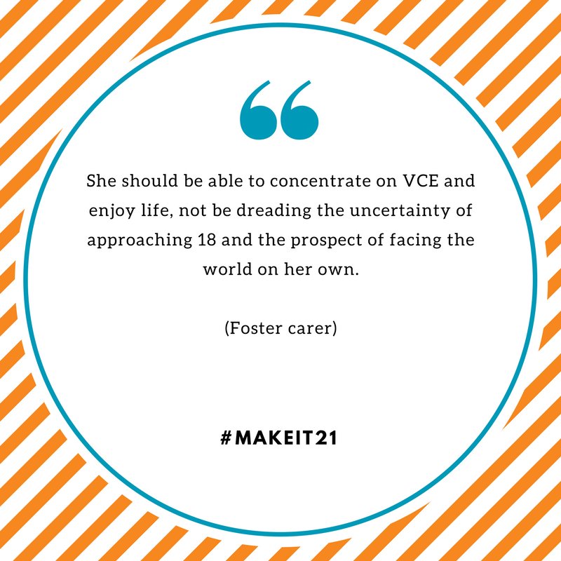 The_HomeStretch's tweet image. Reason #3 of 21 on why we must provide young people leaving care the option to remain in care until 21 years. #letsfinishwhatwestarted let's #makeit21