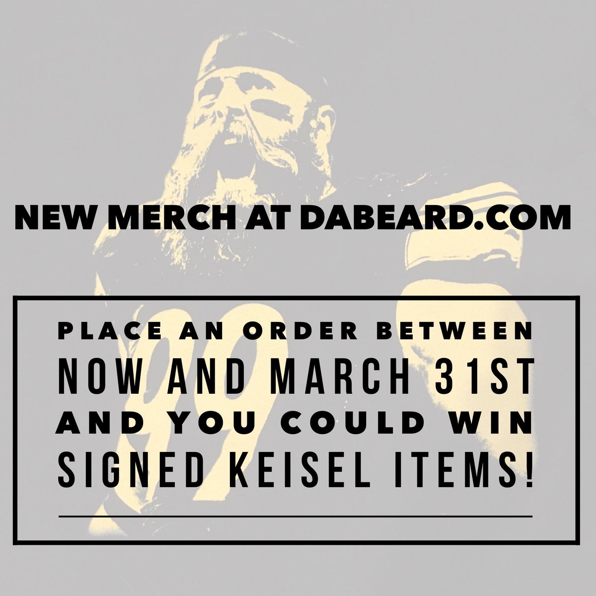 DaBeardGear's tweet photo. We’ve got a few new items at https://t.co/5vhiKyuRgZ We are also giving away signed Keisel items to a few lucky customers through 3/31/18!  @bkeisel99 https://t.co/Qwf5ePhfAt