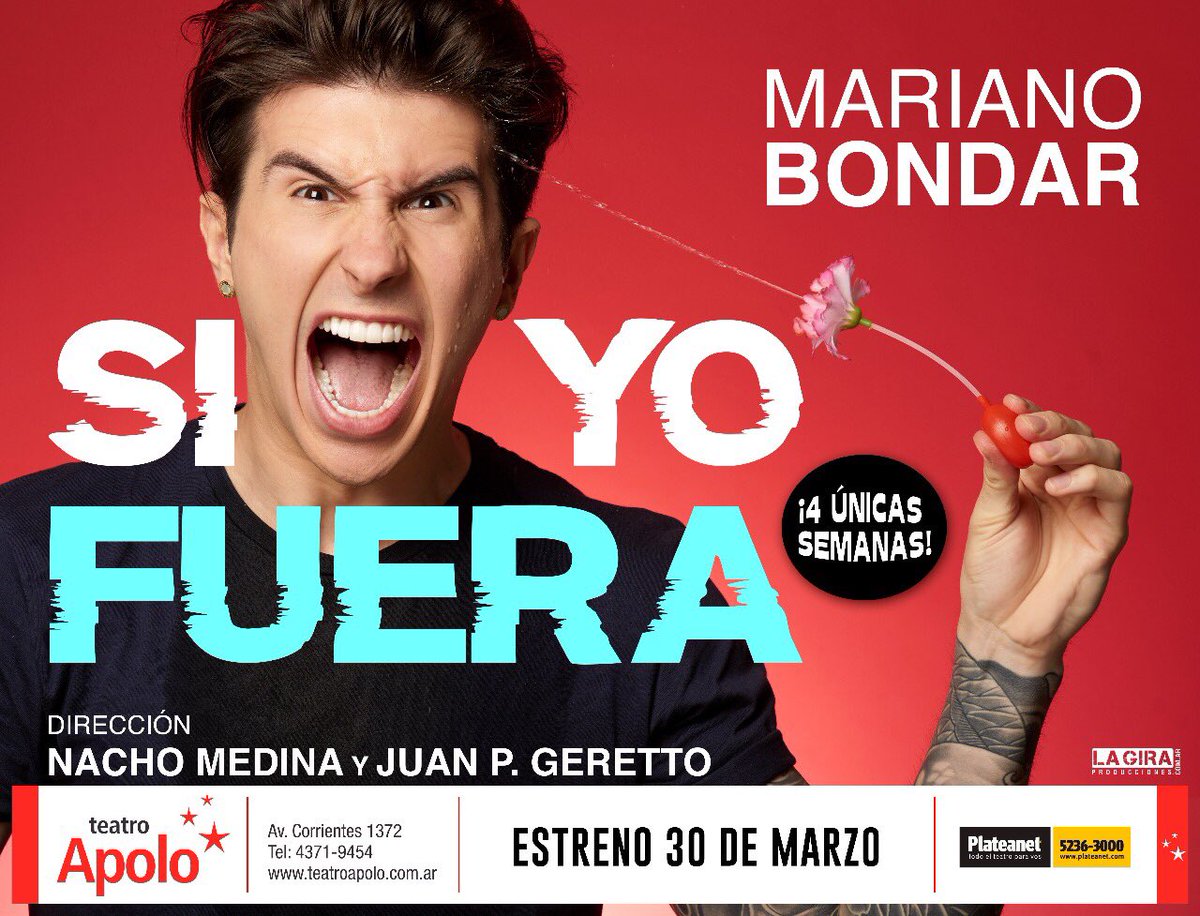 Mariano_Bondar's tweet photo. Si yo fuera. Mi unipersonal. Vengan.

🎭Entradas: https://t.co/c8vW2anAT7 https://t.co/RF624t7AqU