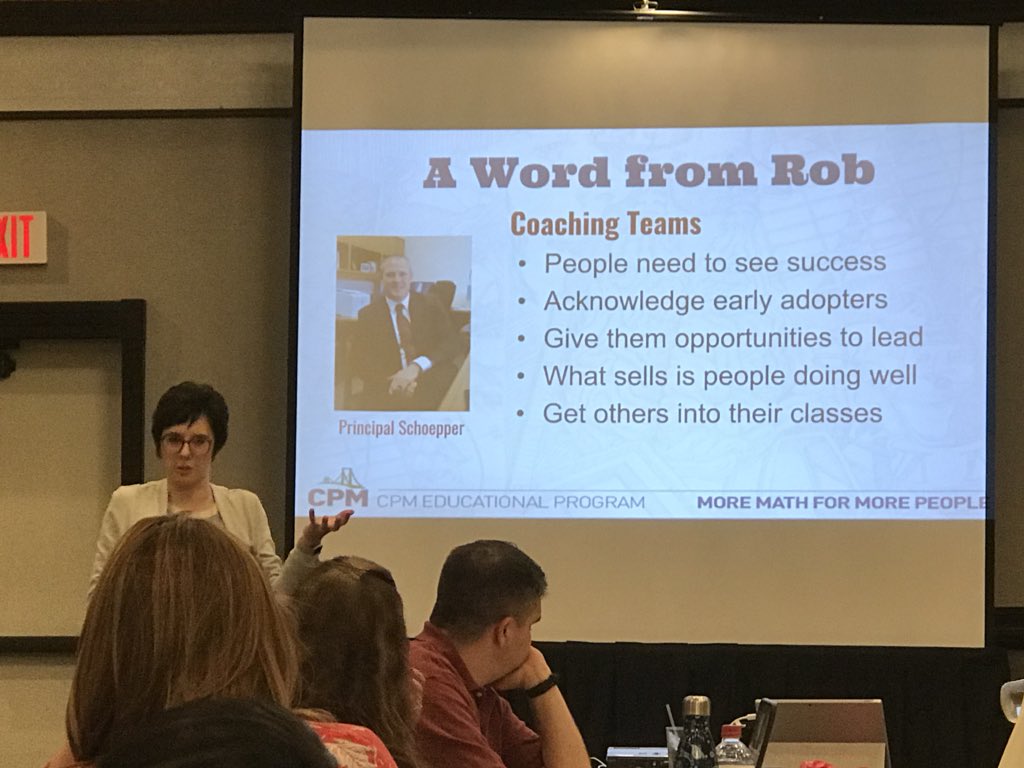 JustinChristen's tweet photo. Grateful to @CPMmath for today’s outstanding workshop for administrators and coaches! #CPMSF18 https://t.co/pq9Nnprfoq