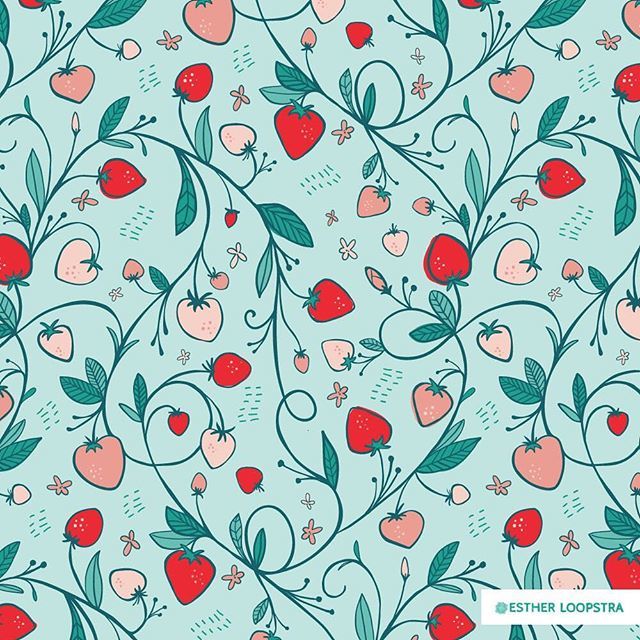 Juicy. .
.
.
.
#strawberry #digitalart #licensing #swirls #womenwithpencils #artwork #surfacepatterndesign #printandpattern #estherloopstraillustration #surfacedesign #homedecor #art #nature #womenwhodraw #artist #graphicdesign #teal #illustratorsoninsta… ift.tt/2EUOsat