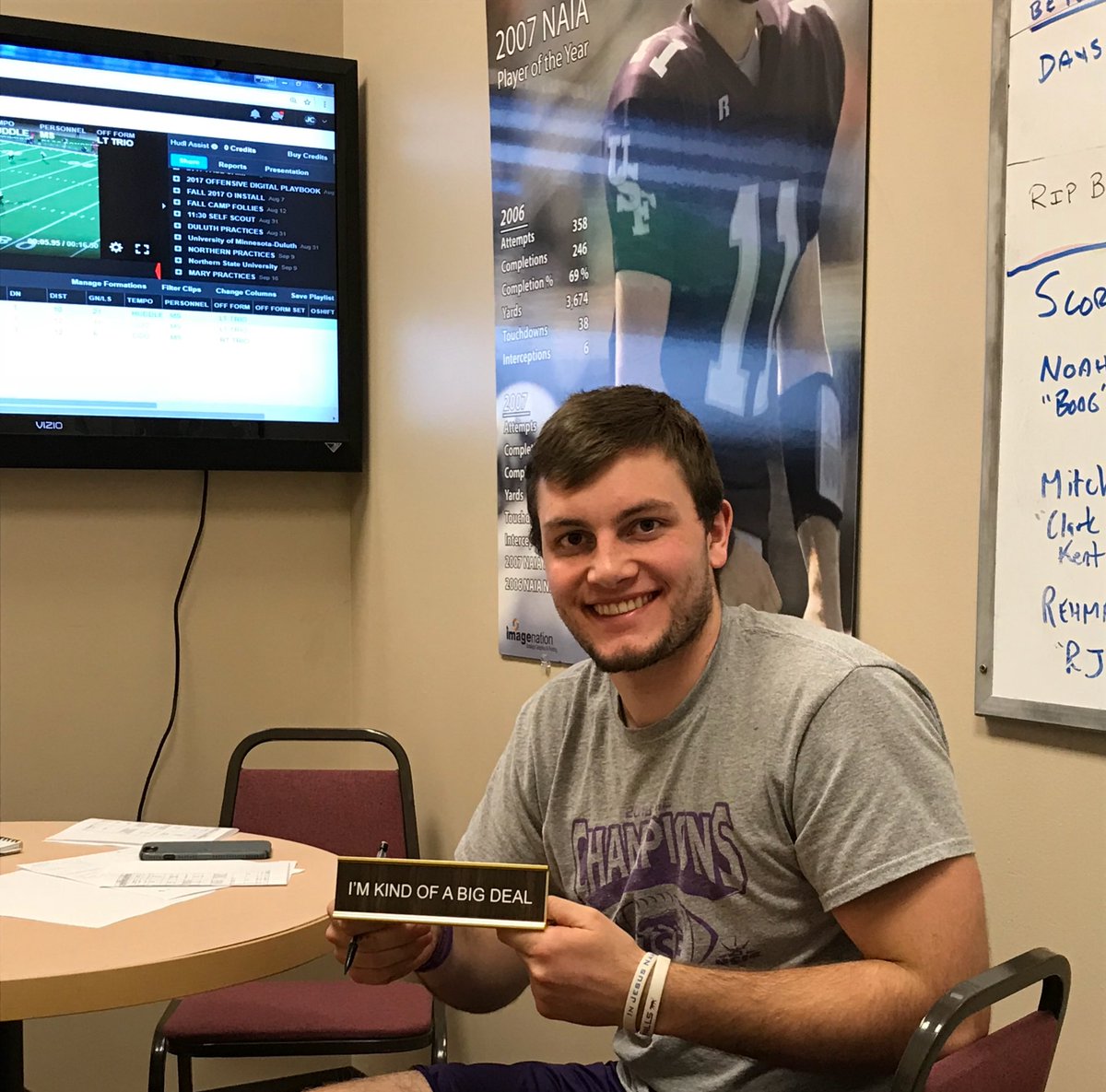 CoachChapin's tweet photo. Monday winner?  None other than Clark Kent AKA @mitch_12_martin.  #dimers @USFCooFootball https://t.co/19kjJ6O4e3