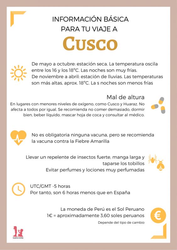 viajasinlimite3's tweet photo. #Tips. Información Básica Para Tu Viaje A Cusco. 
Escríbenos a: viajasinlimiteysl@gmail.com y con gusto te ayudamos a visitarlo. #Perú #Venezuela #Cusco https://t.co/md0tDQFhFE