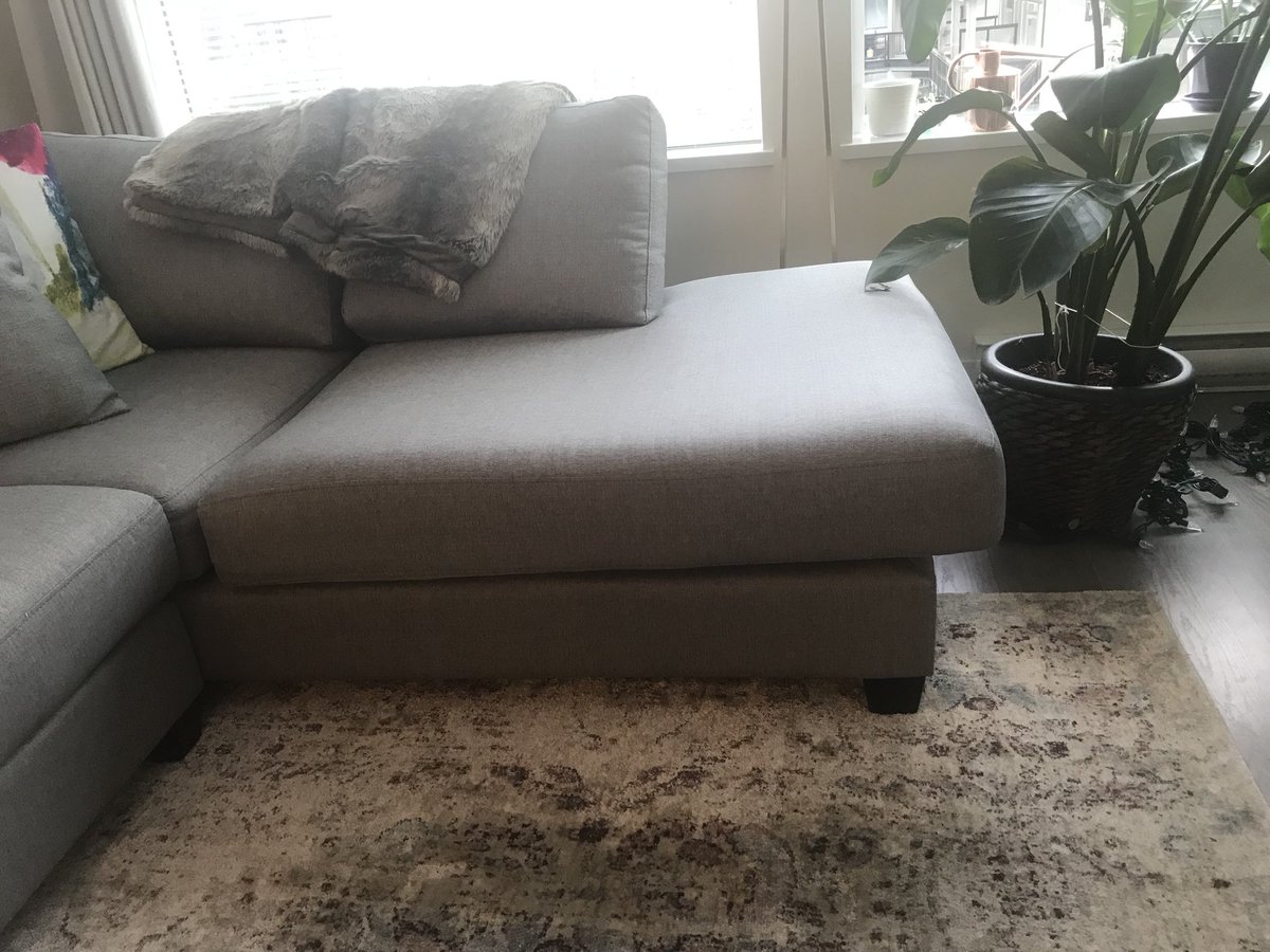 Sanlynna's tweet photo. @urban_barn My couch seats are expanding, see photo for reference. Any way to fix this? https://t.co/8S91rDaKQl
