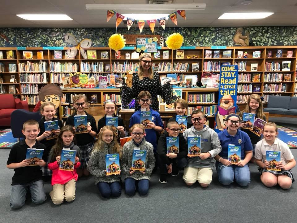 LittleBigBenny's tweet photo. We had fun hanging out at Goodpasture today for #ReadAcrossAmerica week. Katie read from our books and then answered questions in a Q&amp;A. These kids are sharp! https://t.co/lWFRSkQywq
