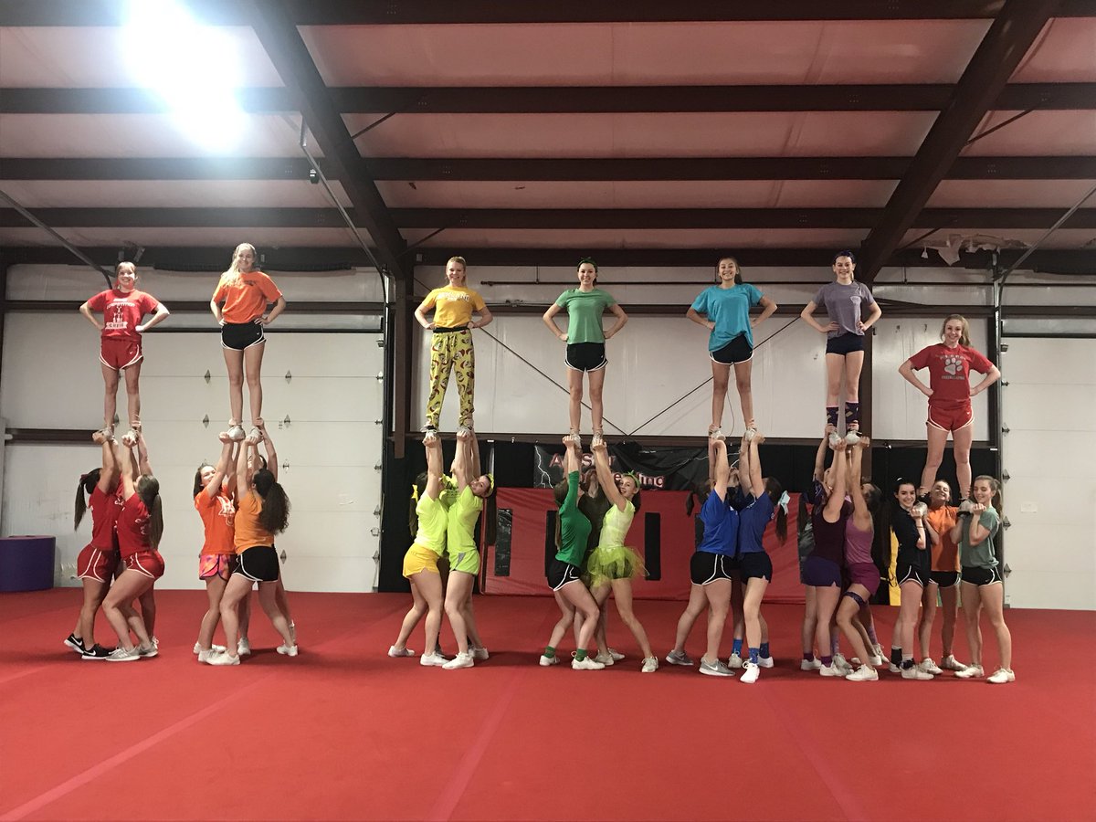 BGHSBobcatCheer's tweet photo. Adding in a pop of color to today’s practice! https://t.co/PuyAzAmUFj