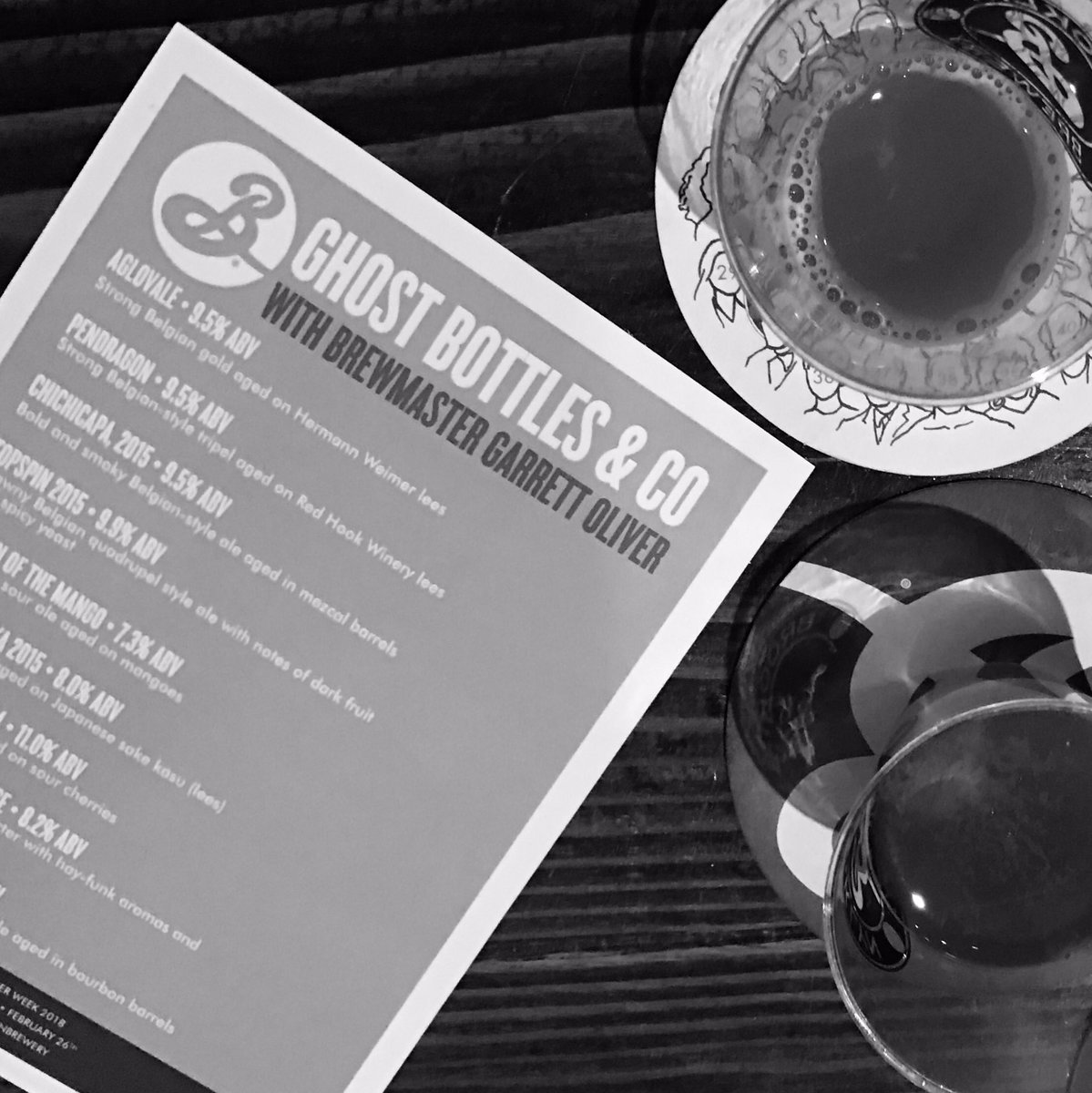 KumpelBier's tweet photo. Thank You for a tasteful evening @GarrettOliver of @BrooklynBrewery  sharing some great #ghostbottle beers @TheSamplerBk tonight!
#nyc #NYCBeerWeek #sourbeer https://t.co/vWf5lZYBMY
