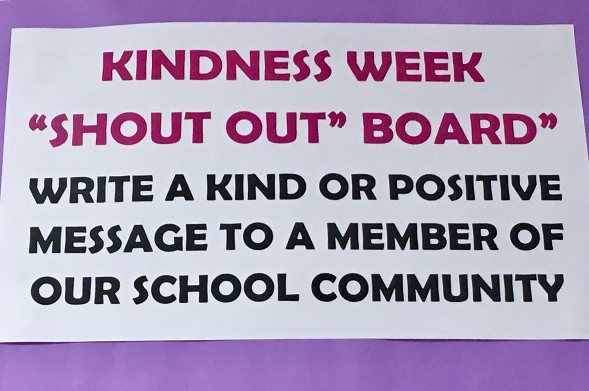 PLougheedCBE's tweet photo. Day 1 of Kindness Week @PLougheedCBE! Kindness challenge today was to give a member of our school community a positive โshout outโ #gothunder #kindnessrocks #needmorepostitnotes https://t.co/2oUiqollnO