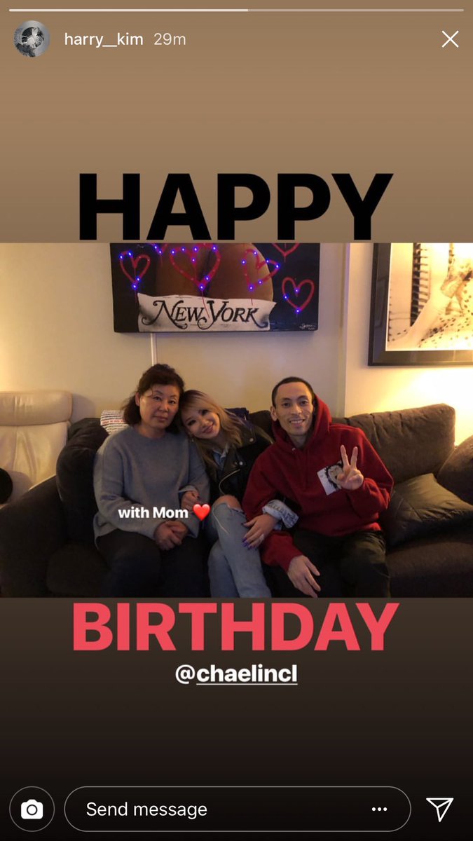 WeLoveChaerin's tweet photo. [IG] Harry Kim’s IG Story update: 
HAPPY BIRTHDAY @chaelinCL https://t.co/IPsbKep48v