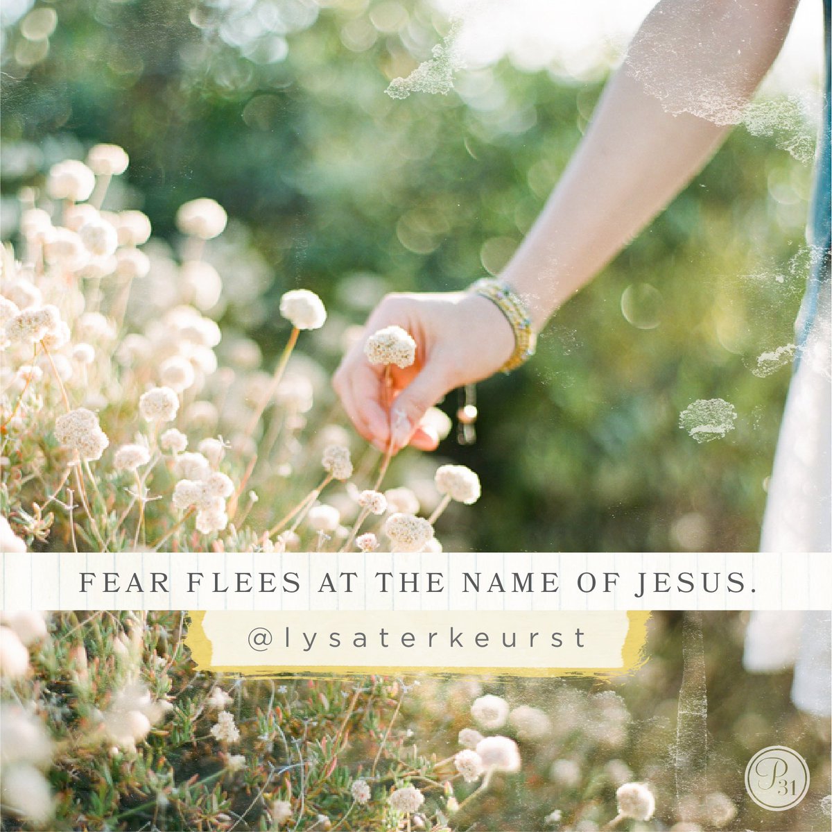 LysaTerKeurst's tweet photo. Proclaiming the name of Jesus brings power, protection and perspective that crushes fear. It is the name above every other. https://t.co/1YtQZILt50