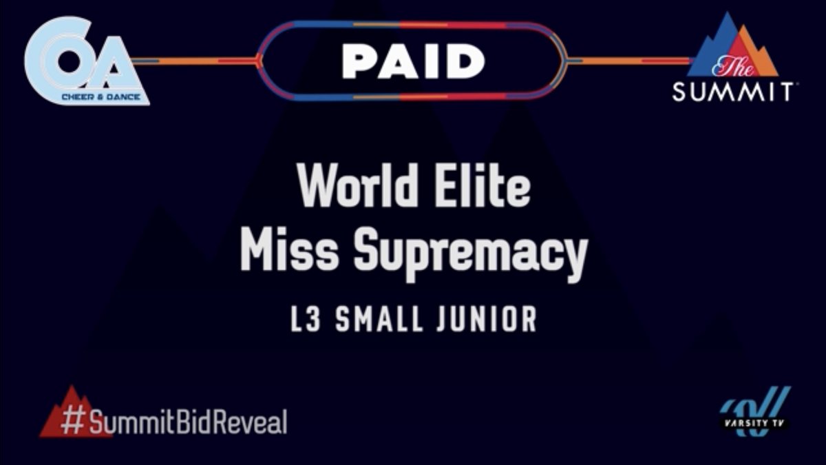 worldelitecheer's tweet photo. SUPREMACY IS #SummitBound ❤️💛💙 https://t.co/Cl2DBxpba0