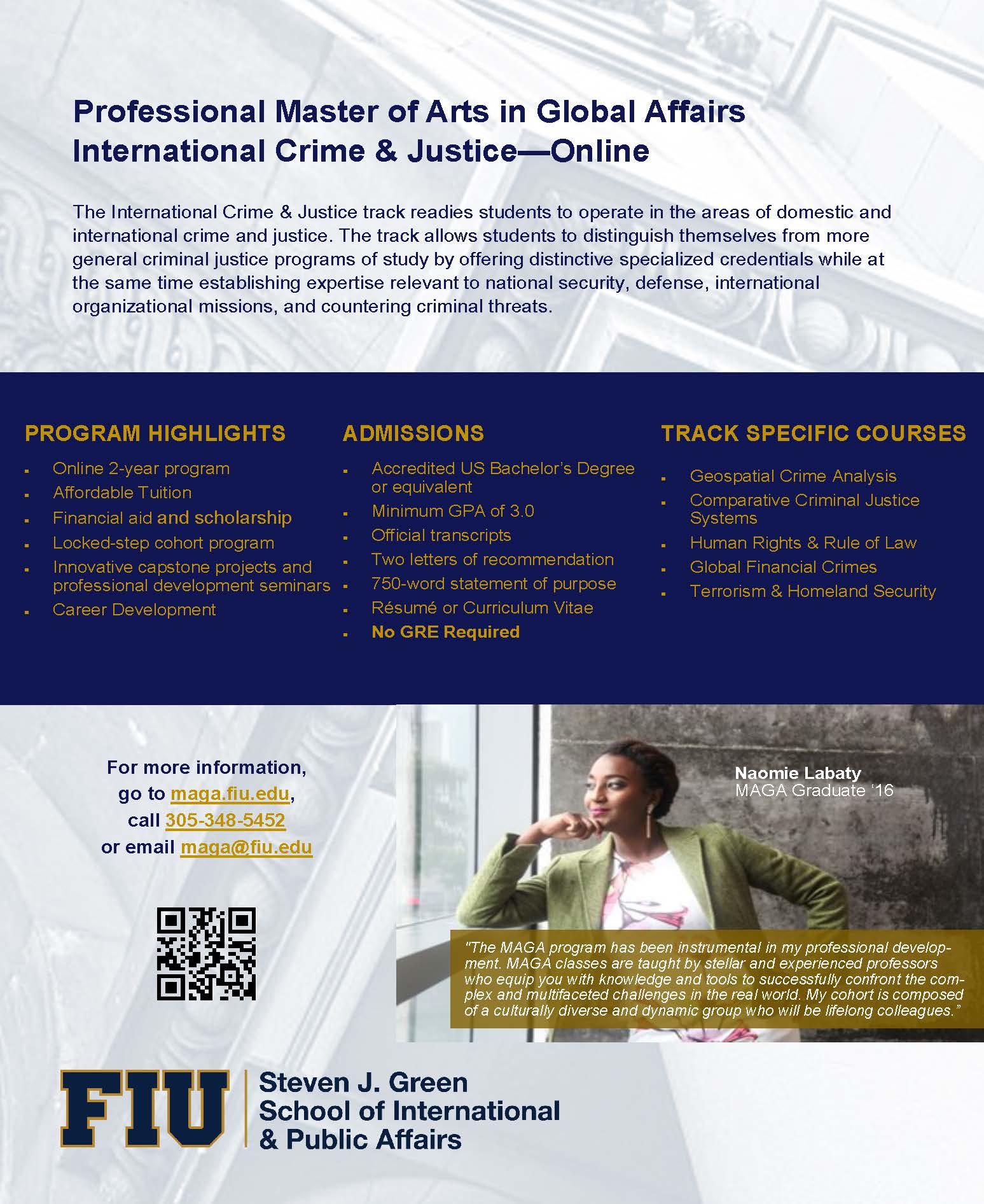Fiu Criminology And Criminal Justice On Twitter Check Out The International Crime And Justice Track Of The Master Of Arts In Global Affairs Degree Students Can Complete This Fully Online Master S Degree