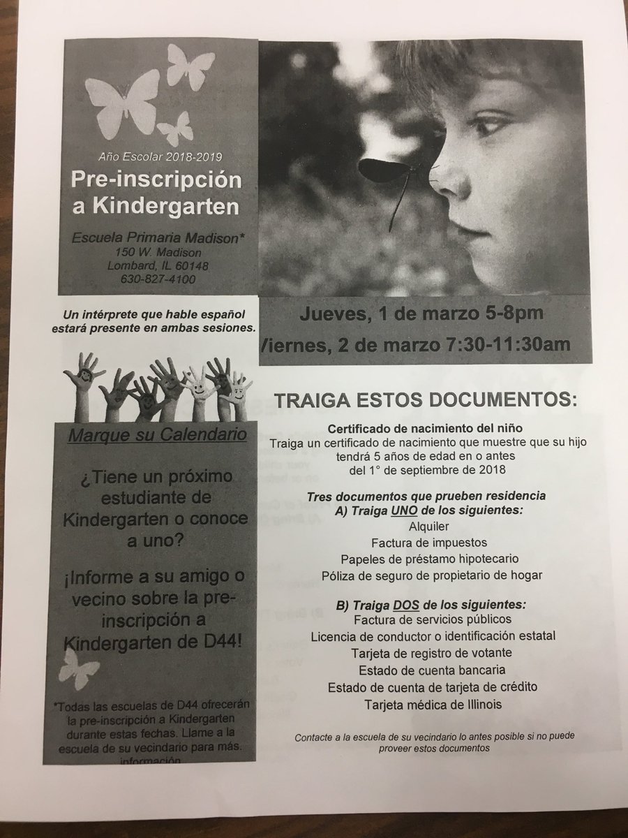 ArreguinsClass's tweet photo. Recuerden de ir a la pre-inscripción a kinder para su hijo/a en la escuela Madison para el próximo año. #Madison44 https://t.co/8J7QnCbhKx