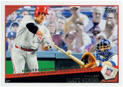 Happy 50th Birthday Matt Stairs!  2009 Topps from the era of the missing umpire. 