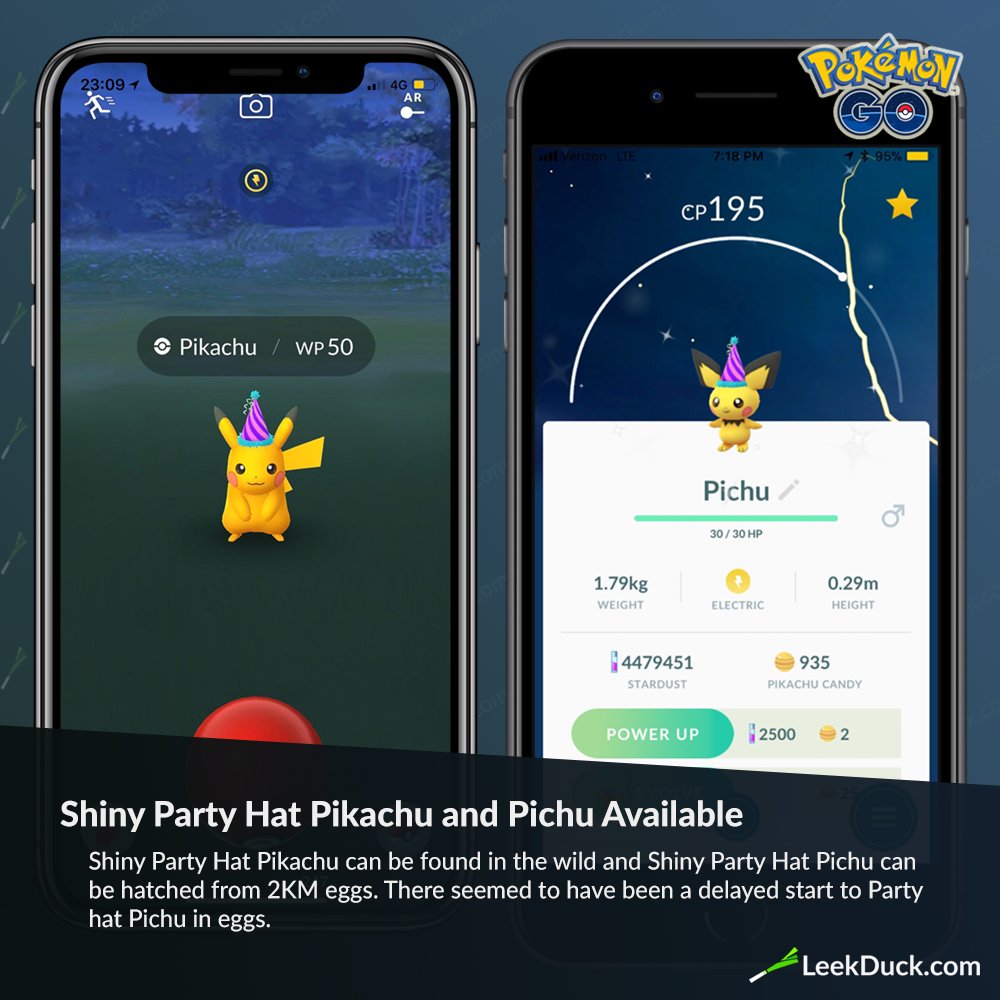 Leek Duck Nyc On Twitter Shiny Party Hat Pikachu And