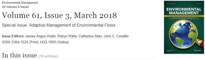 And also the direct link to the Special Issue on Adaptive Management of Environmental Flows, published in Environmental Management published today (link.springer.com/journal/267/61…) #uomwater, #environmentalwater, <a href="/theCEWH/">Environmental Water</a>, @engunimelb