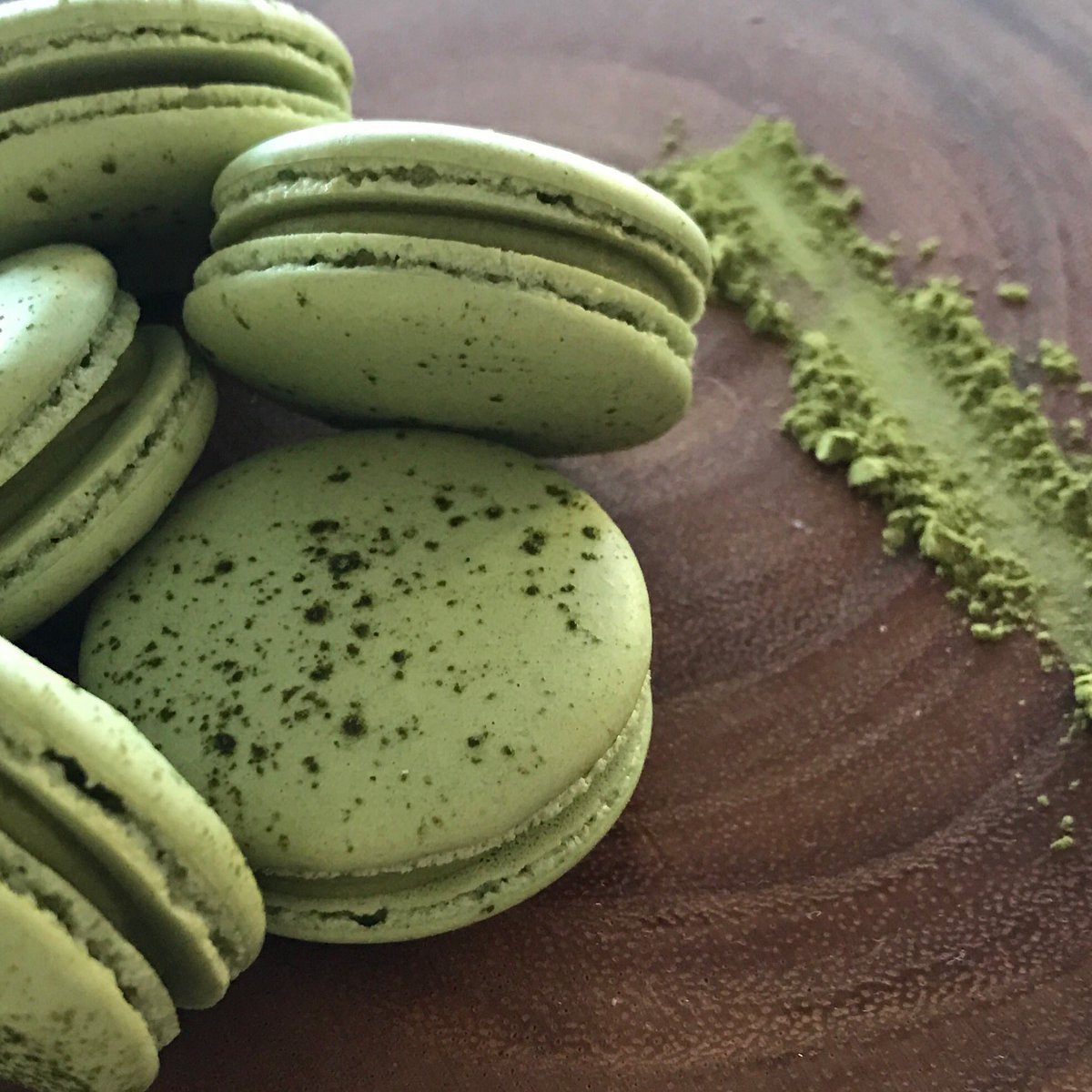 Matcha Macs! Trying out new flavors for a potential partnership!! Wish me luck! So far, they are digging this flavor! 😁#Macarons #matcha