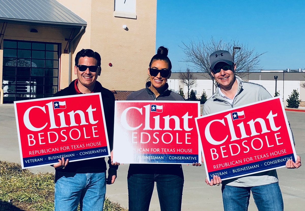 PrimedBilling's tweet photo. RT texmed "RT texmedPAC: The last week of early voting means poll greeting with our champions of medicine from all over the state. Thank you to Dr. Lynn Stucky and Clint Bedsole for supporting physicians in Texas! #EarlyVoting #TXPrimary https://t.co/jKeRKfNQoR"