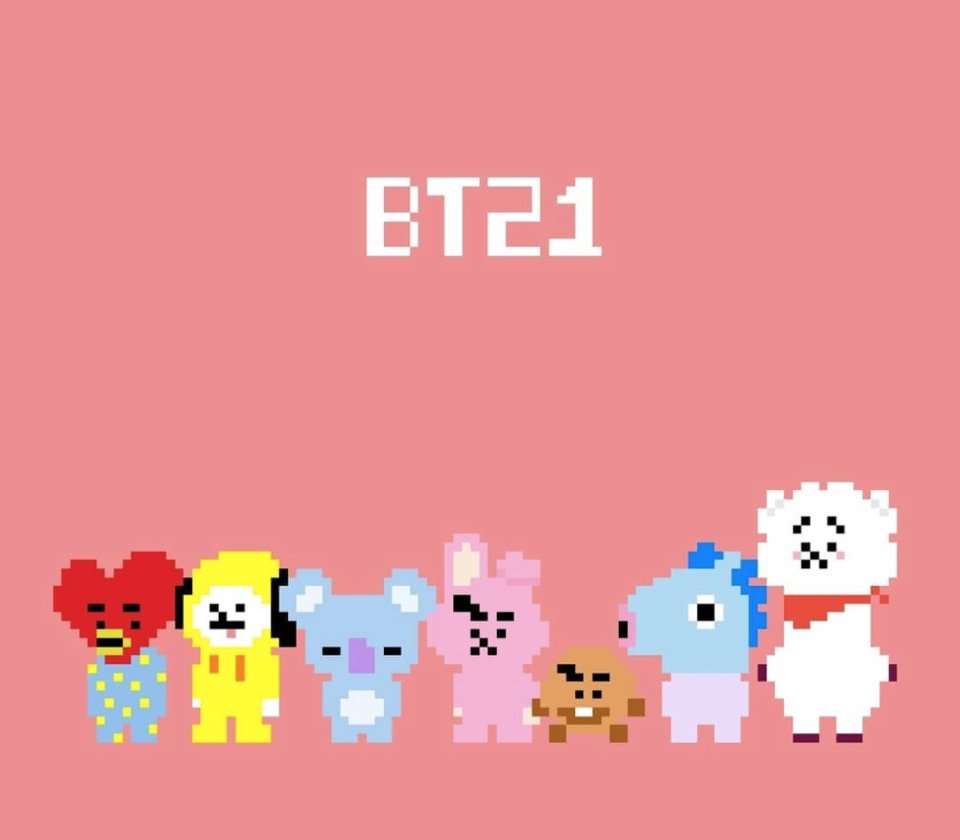 Koreaboo's tweet photo. Jungkook's brother Jung Hyun recreated BT21 in 8bit form! 😱 So cute!! 🎉#BT21 #BTS https://t.co/7qgV84l0ah