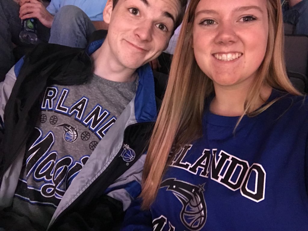 CheiraCombs's tweet photo. The only magic fans at the Thunder vs. Magic game. @OrlandoMagic 
We are very dedicated. https://t.co/tZScWIYjv7