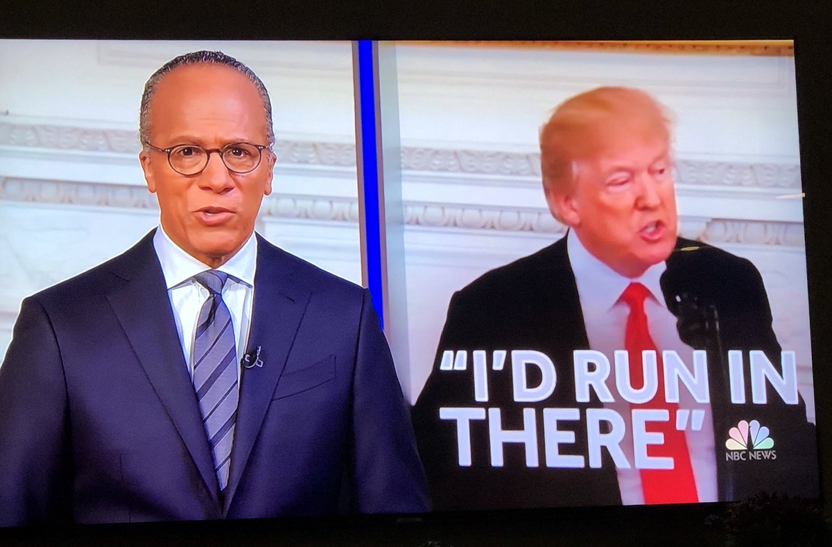 Semillennial's tweet photo. Trump said he would have run into Parkland school 1) I call major BS 2) Go right ahead... https://t.co/vG5m1ujDHW