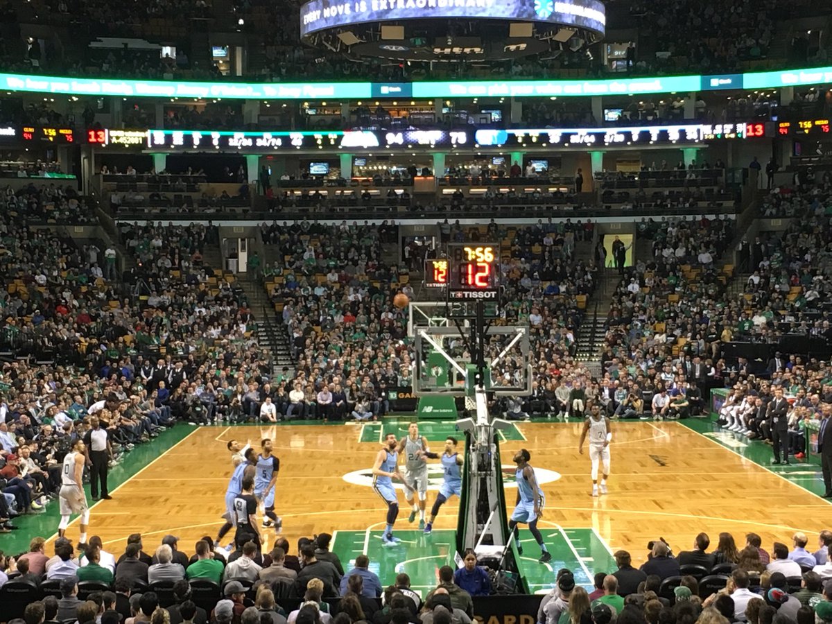 DrDavidDelaney's tweet photo. From the Garden— watching Celts light it up v. Grizzlies.  #BostonCeltics https://t.co/ULWQTmOIBY