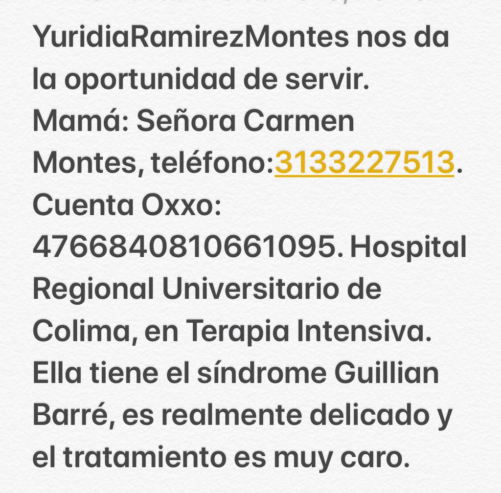 CelesteSaenzM's tweet photo. @gobiernocolima @saludcolima #Colima #YuridiaRamirezMontes tiene #Guillian Barré  #HospitalRegionalUniversitario en Terapia Intensiva 🙏🏼APOYEMOS! @julioperezBPC Gracias por informar sobre ella https://t.co/Ycsnh7jlGk
